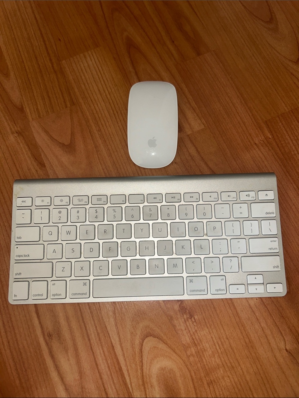 A1314 Apple Silver Aluminum Wireless Keyboard with White Magic Mouse